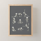 Skeleton Yoga_Gray Mini Art Print Gallery Image 1