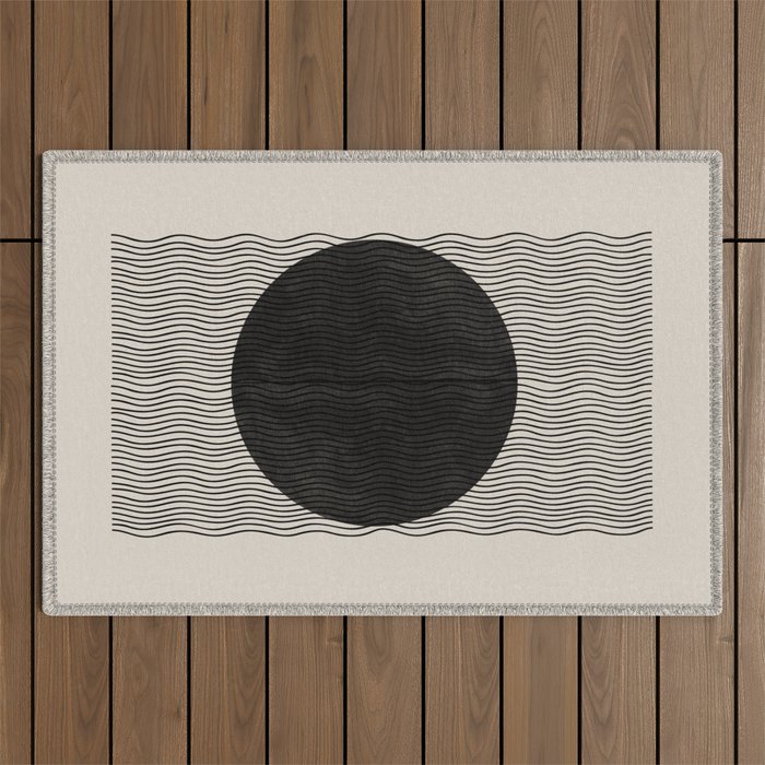Woodblock Paper Art Outdoor Rug Gallery Image 1