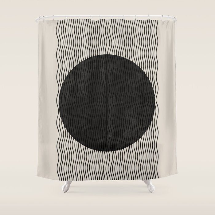 Woodblock Paper Art Shower Curtain Gallery Image 1