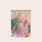 pink jungle leaves art abstract Wall Hanging Gallery Image 1