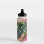 pink jungle leaves art abstract Water Bottle Gallery Image 3