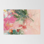 pink jungle leaves art abstract Rug Gallery Image 2