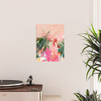 pink jungle leaves art abstract Poster Gallery Image 2