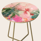 pink jungle leaves art abstract Side Table Gallery Image 2