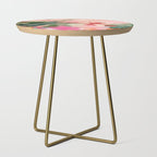 pink jungle leaves art abstract Side Table Gallery Image 1