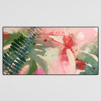 pink jungle leaves art abstract Desk Mat Gallery Image 3
