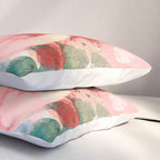 pink jungle leaves art abstract Pillow Sham Gallery Image 3