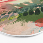 pink jungle leaves art abstract Bath Mat Gallery Image 3