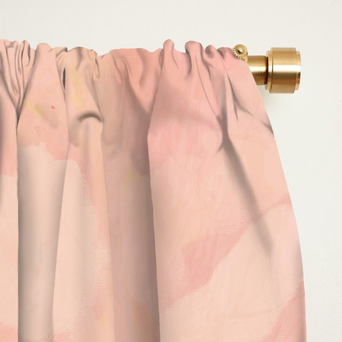 pink jungle leaves art abstract Window Curtain Gallery Image 2