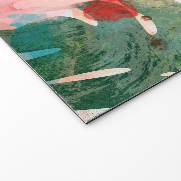 pink jungle leaves art abstract Welcome Mat Gallery Image 2