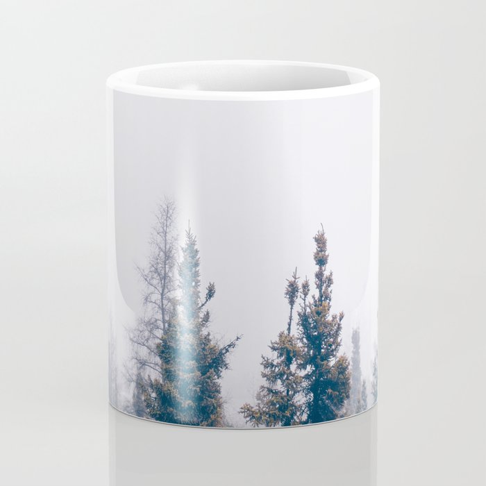 Minimalist Landscape Photo Pine Tree Silhouette Misty Forest Coffee Mug Gallery Image 4