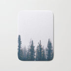 Minimalist Landscape Photo Pine Tree Silhouette Misty Forest Bath Mat Gallery Image 1
