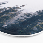 Minimalist Landscape Photo Pine Tree Silhouette Misty Forest Bath Mat Gallery Image 3