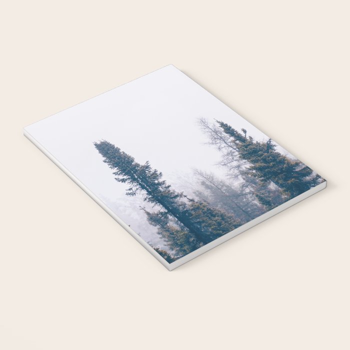 Minimalist Landscape Photo Pine Tree Silhouette Misty Forest Notebook Gallery Image 3