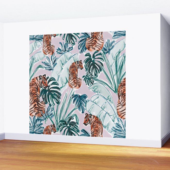 Tiger Jungle Wall Mural Gallery Image 2