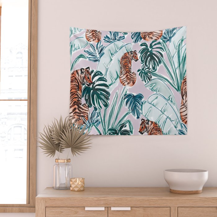 Tiger Jungle Wall Tapestry Gallery Image 2