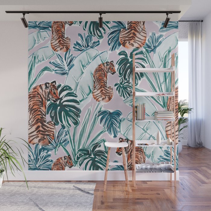 Tiger Jungle Wall Mural Gallery Image 1