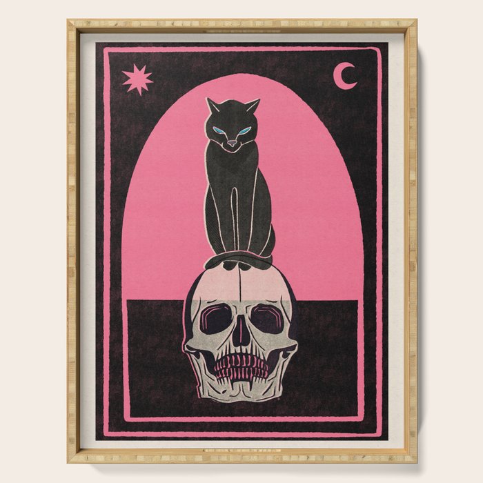Black Cat on Skull Serving Tray Gallery Image 1