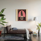 Black Cat on Skull Wood Wall Art Gallery Image 2
