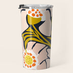 Backyard flower - modern floral illustration Travel Mug Gallery Image 3