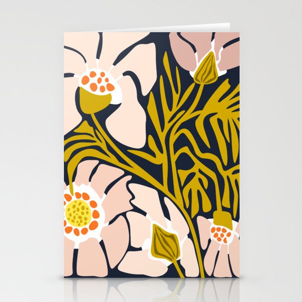 Backyard flower - modern floral illustration Stationery Card Gallery Image 2