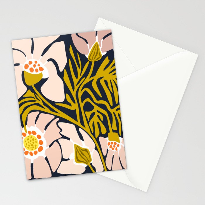 Backyard flower - modern floral illustration Stationery Card Gallery Image 2