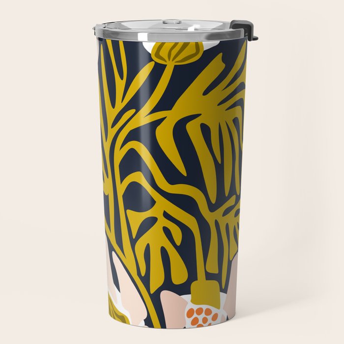 Backyard flower - modern floral illustration Travel Mug Gallery Image 2