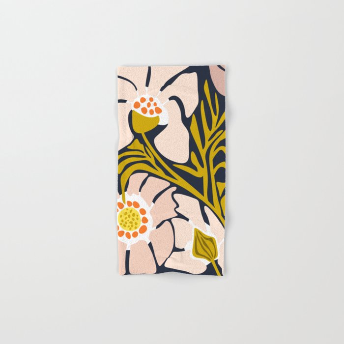 Backyard flower - modern floral illustration Bath Towel Gallery Image 1