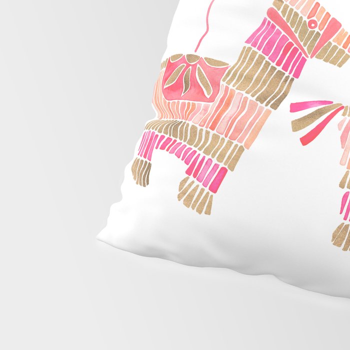 Mexican Donkey PinÌata - Pink & Rose Gold Palette Pillow Sham Gallery Image 4