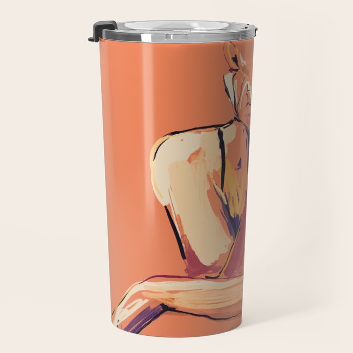 Minimal Abstract Woman 6 Travel Mug Gallery Image 3