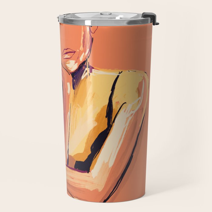 Minimal Abstract Woman 6 Travel Mug Gallery Image 2