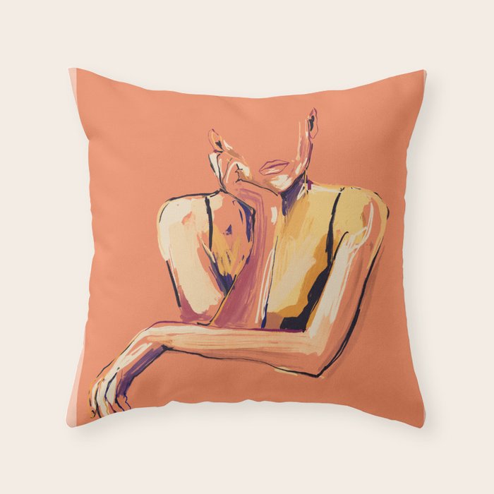 Minimal Abstract Woman 6 Throw Pillow Gallery Image 6