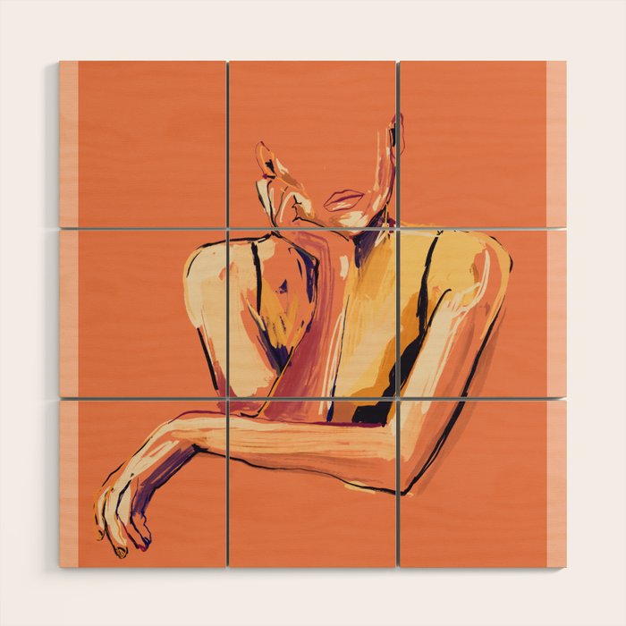Minimal Abstract Woman 6 Wood Wall Art Gallery Image 1