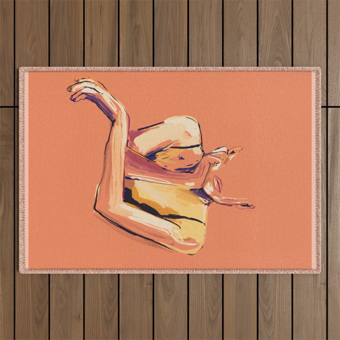 Minimal Abstract Woman 6 Outdoor Rug Gallery Image 1