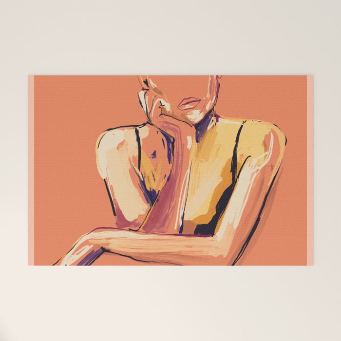 Minimal Abstract Woman 6 Welcome Mat Gallery Image 1