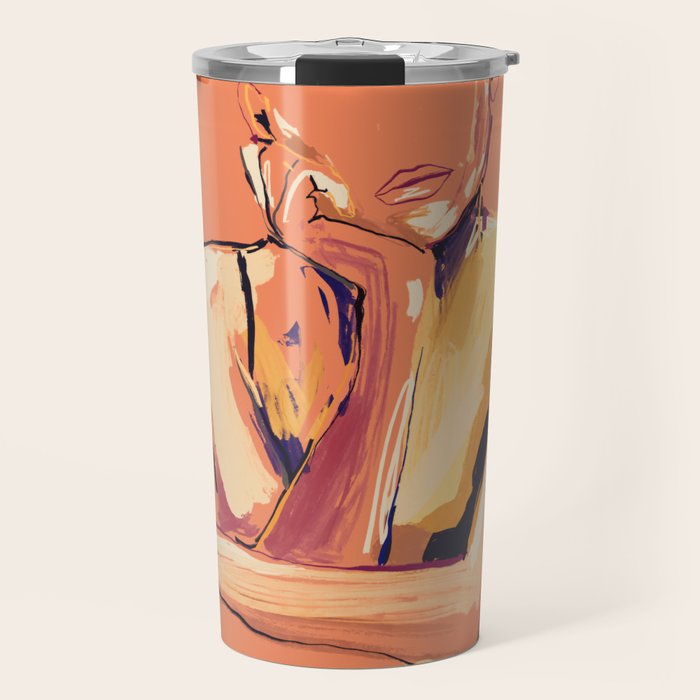 Minimal Abstract Woman 6 Travel Mug Gallery Image 1