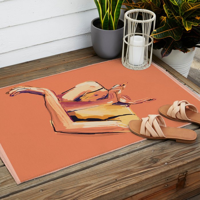 Minimal Abstract Woman 6 Outdoor Rug Gallery Image 2