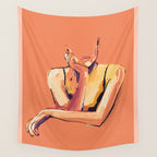 Minimal Abstract Woman 6 Wall Tapestry Gallery Image 4