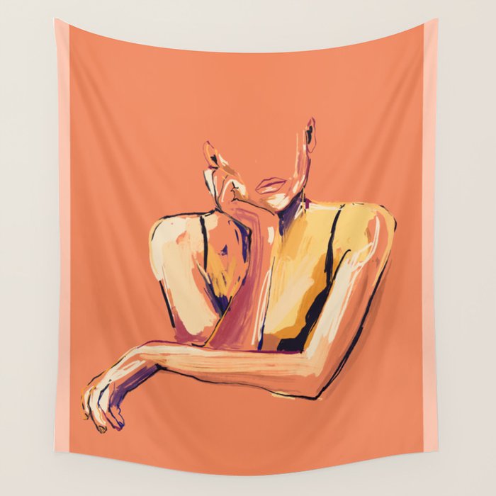 Minimal Abstract Woman 6 Wall Tapestry Gallery Image 4