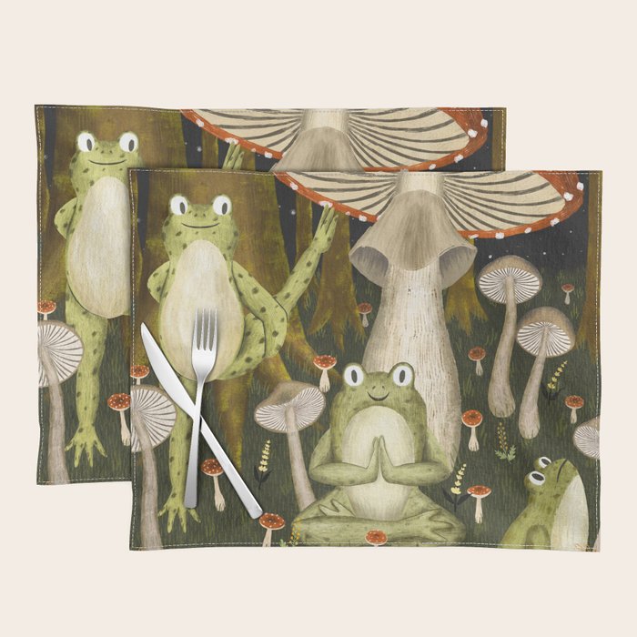 mushroom forest yoga Placemat Gallery Image 1