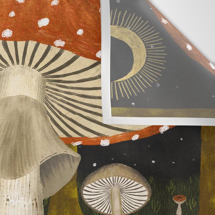 mushroom forest yoga Wall Tapestry Gallery Image 3