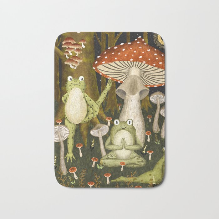 mushroom forest yoga Bath Mat Gallery Image 1