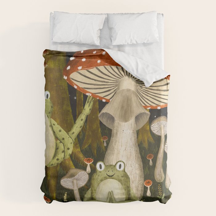 mushroom forest yoga Duvet Cover Gallery Image 6