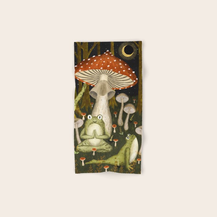 mushroom forest yoga Bath Towel Gallery Image 1