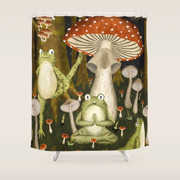 mushroom forest yoga Shower Curtain Gallery Image 1