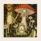 mushroom forest yoga Wood Wall Art Gallery Image 1