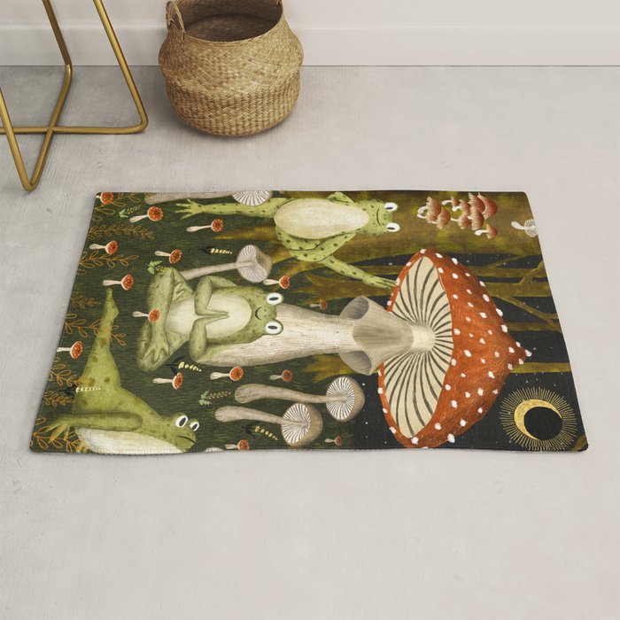 mushroom forest yoga Rug Gallery Image 1