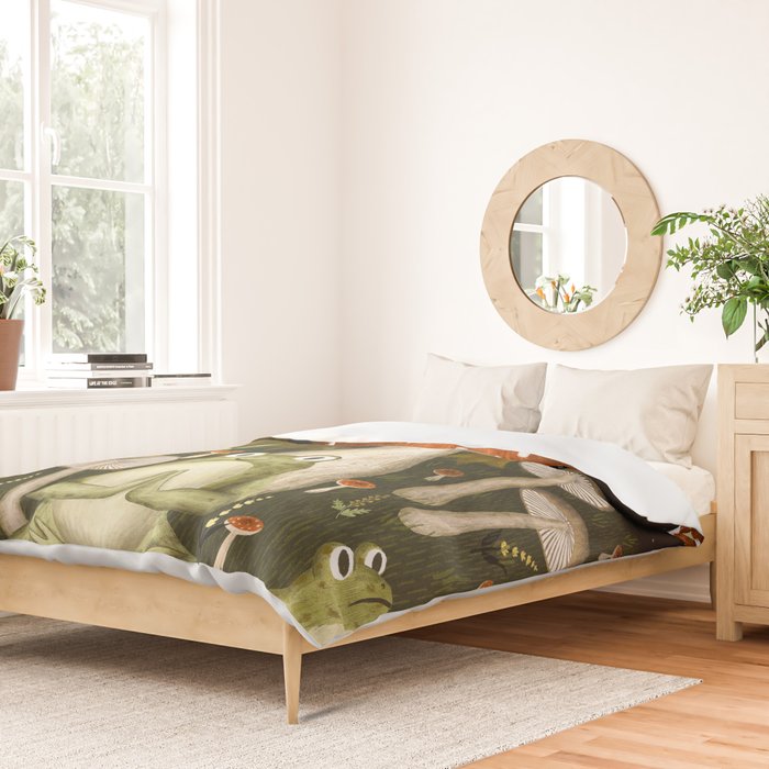 mushroom forest yoga Duvet Cover Gallery Image 2