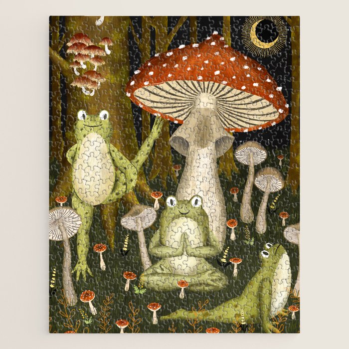 mushroom forest yoga Jigsaw Puzzle