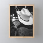 New York City cowboy night out in Black and white Mini Art Print Gallery Image 1